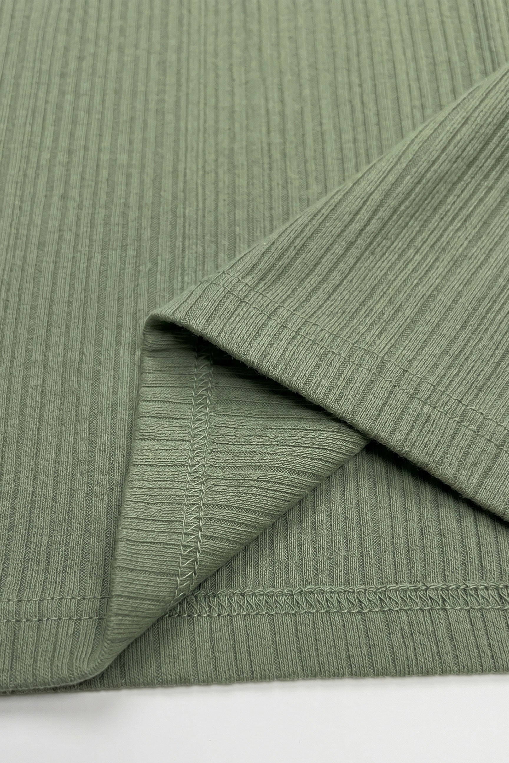 Vihreä Ribbed Classic T-paita miehille