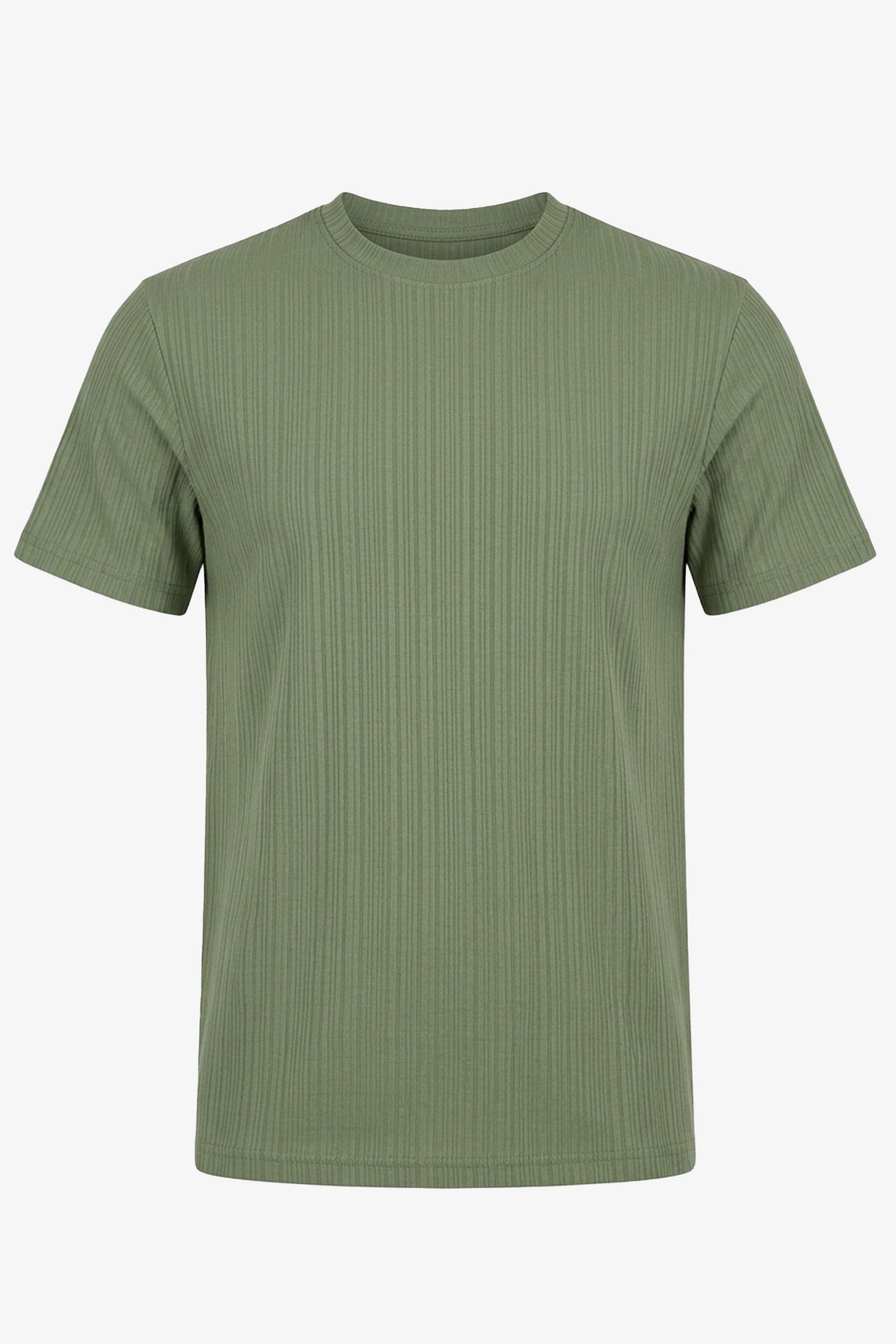 Vihreä Ribbed Classic T-paita miehille