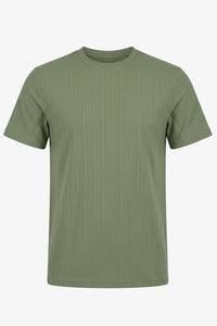 Vihreä Ribbed Classic T-paita miehille
