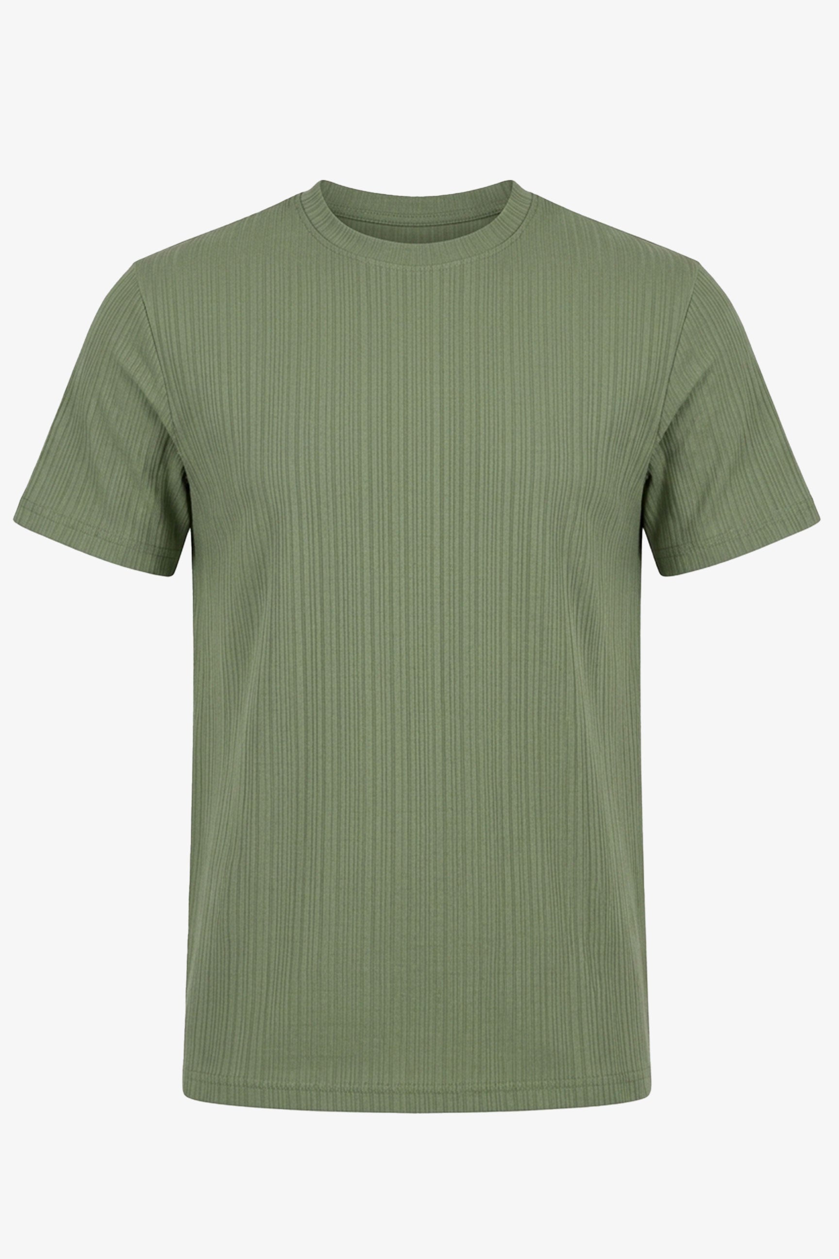 Vihreä Ribbed Classic T-paita miehille