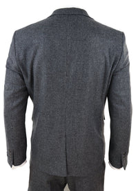 Harmaa tweed-puku, 3-osainen