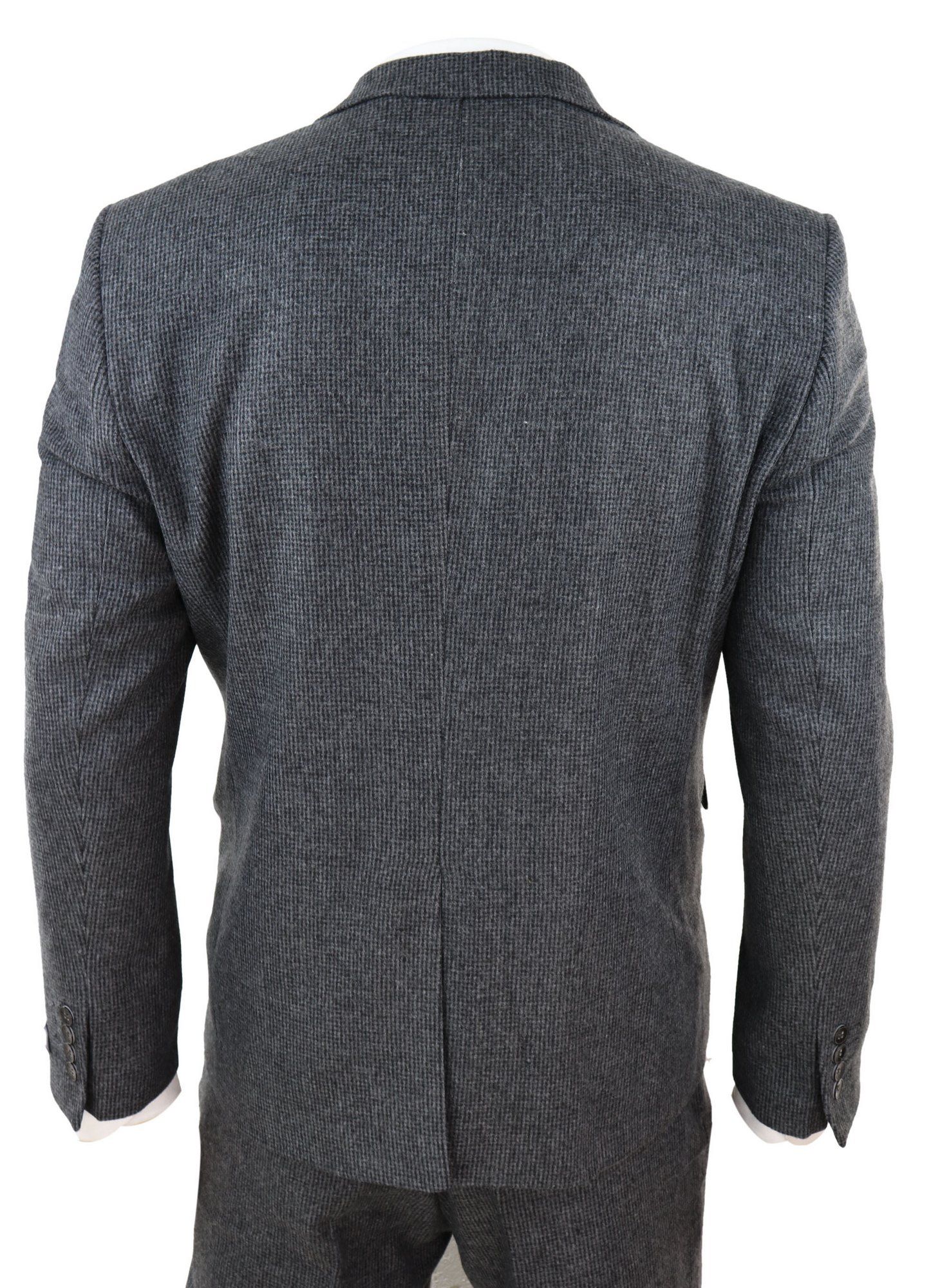 Harmaa tweed-puku, 3-osainen