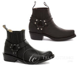 Unisex-nahkaiset biker-nilkkurit, rock, punk, grinders-solki, cowboy-ratsastuskengät