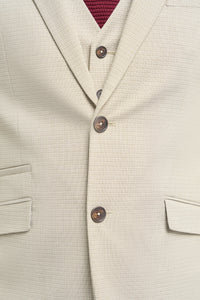 Hampton - Miesten beige kolmiosainen puku