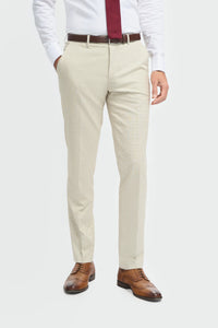 Hampton - Miesten beige kolmiosainen puku