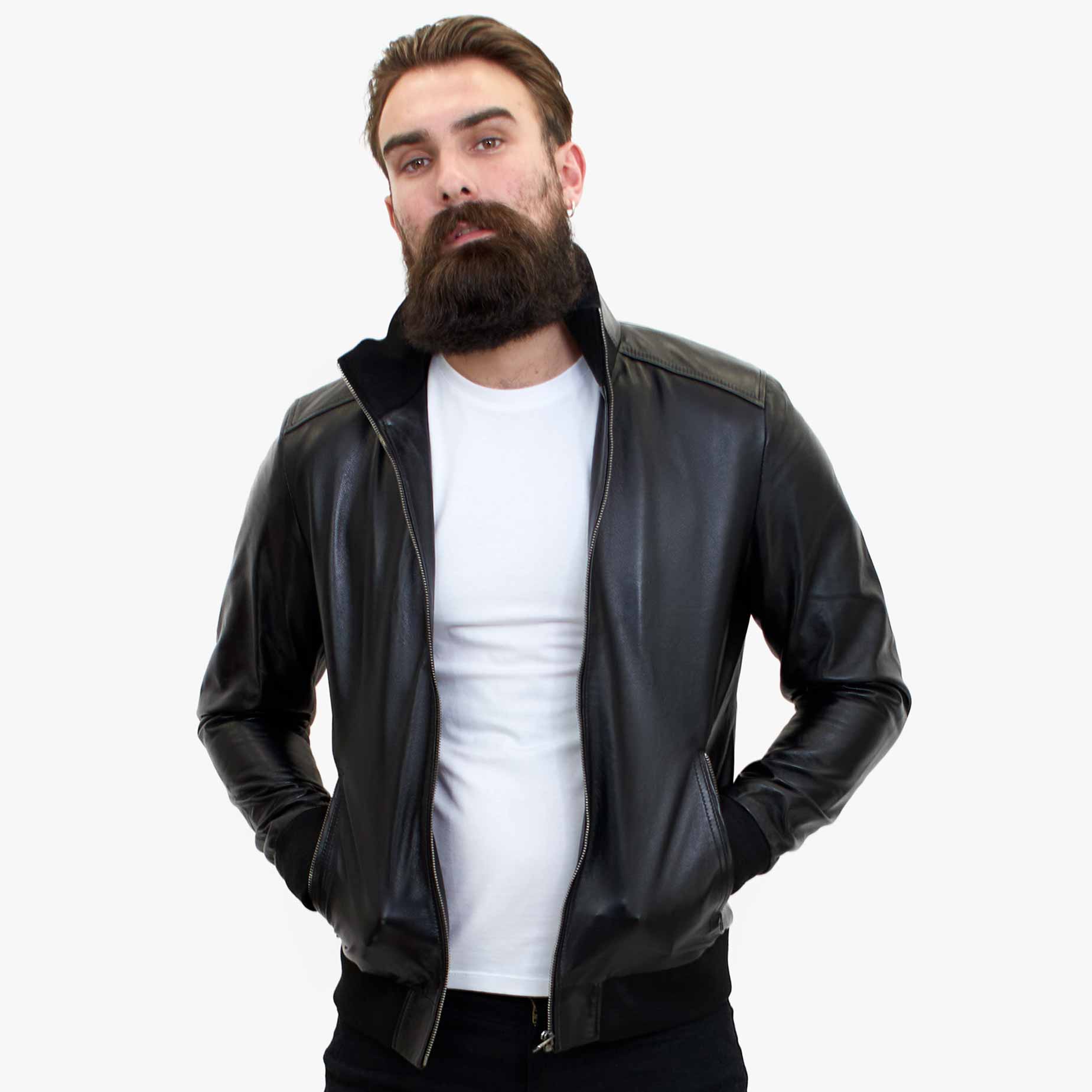 Happy Gentleman B109 - Lampaannahkapommittajatakki miehille - Räätälöity istuvuus