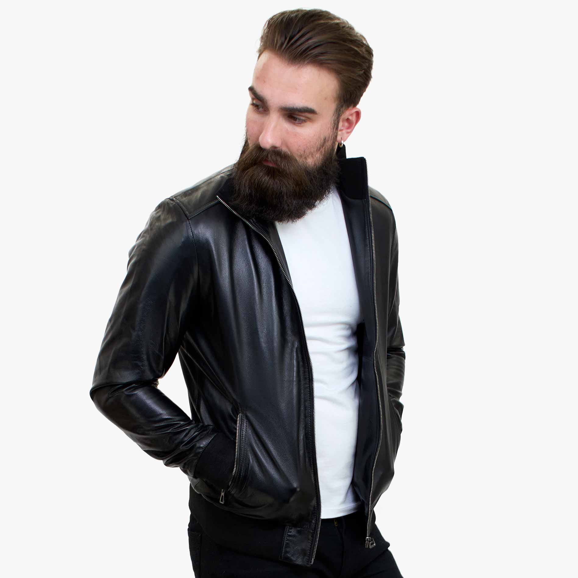 Happy Gentleman B109 - Lampaannahkapommittajatakki miehille - Räätälöity istuvuus