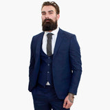 Happy Gentleman BELLO tummansininen kolmiosainen villapuku mittatilaustyönä