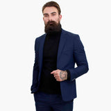 Happy Gentleman BELLO tummansininen kolmiosainen villapuku mittatilaustyönä