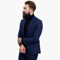 Happy Gentleman BELLO tummansininen kolmiosainen villapuku mittatilaustyönä