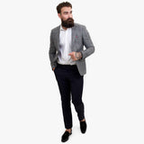 Happy Gentleman ELEGANTE -villainen kolmiosainen puku ja kontrastivärinen ruskea liivi
