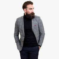 Happy Gentleman ELEGANTE -villainen kolmiosainen puku ja kontrastivärinen ruskea liivi