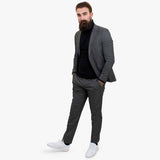 Happy Gentleman MIROLE harmaa mittatilaustyönä tehty kolmiosainen villapuku