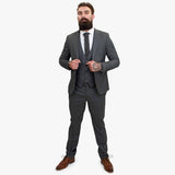 Happy Gentleman MIROLE harmaa mittatilaustyönä tehty kolmiosainen villapuku