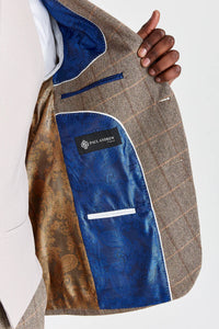 Harrisin ruskea tweed-puku ja Mayfair Stone -liivi