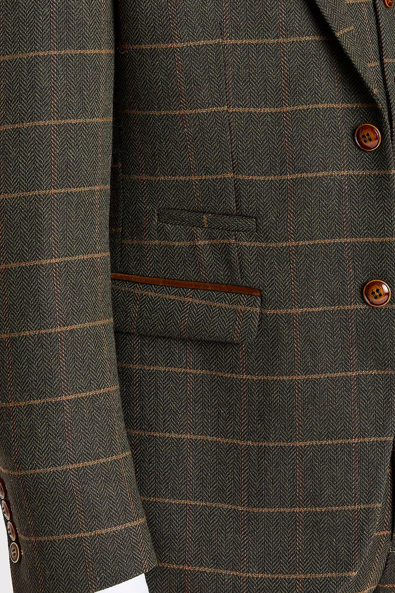 Harris - Vihreä tweed-kalanruotokuvioinen tweed-bleiseri