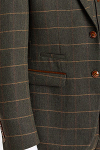 Harris - Vihreä tweed-kalanruotokuvioinen tweed-bleiseri