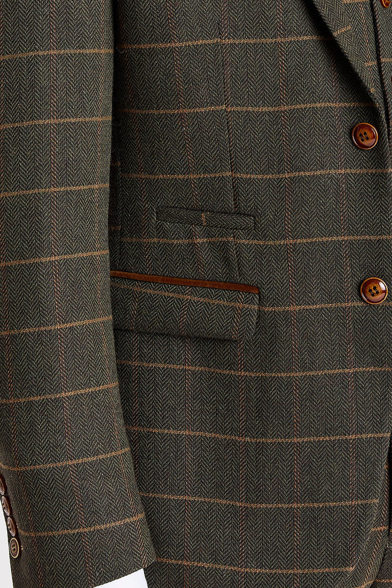 Harris - Vihreä tweed-kalanruotokuvioinen tweed-bleiseri