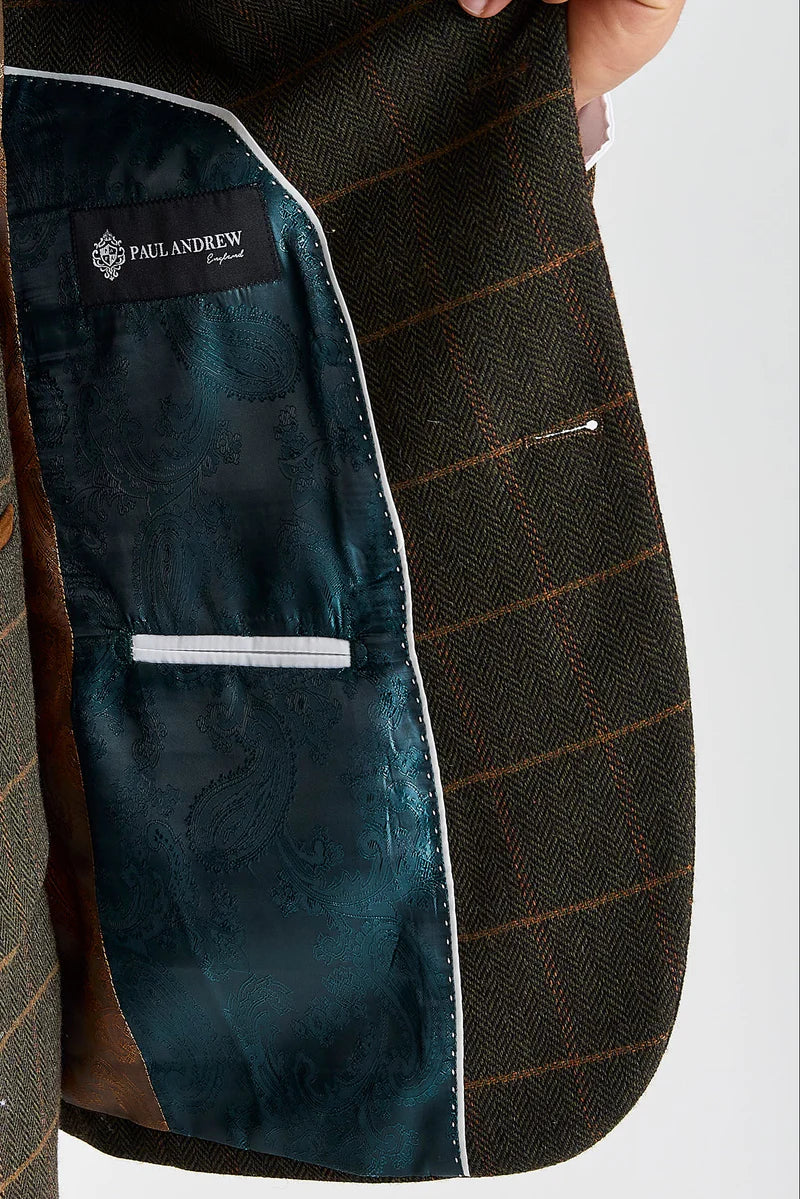 Harris - Vihreä tweed-kalanruotokuvioinen tweed-bleiseri