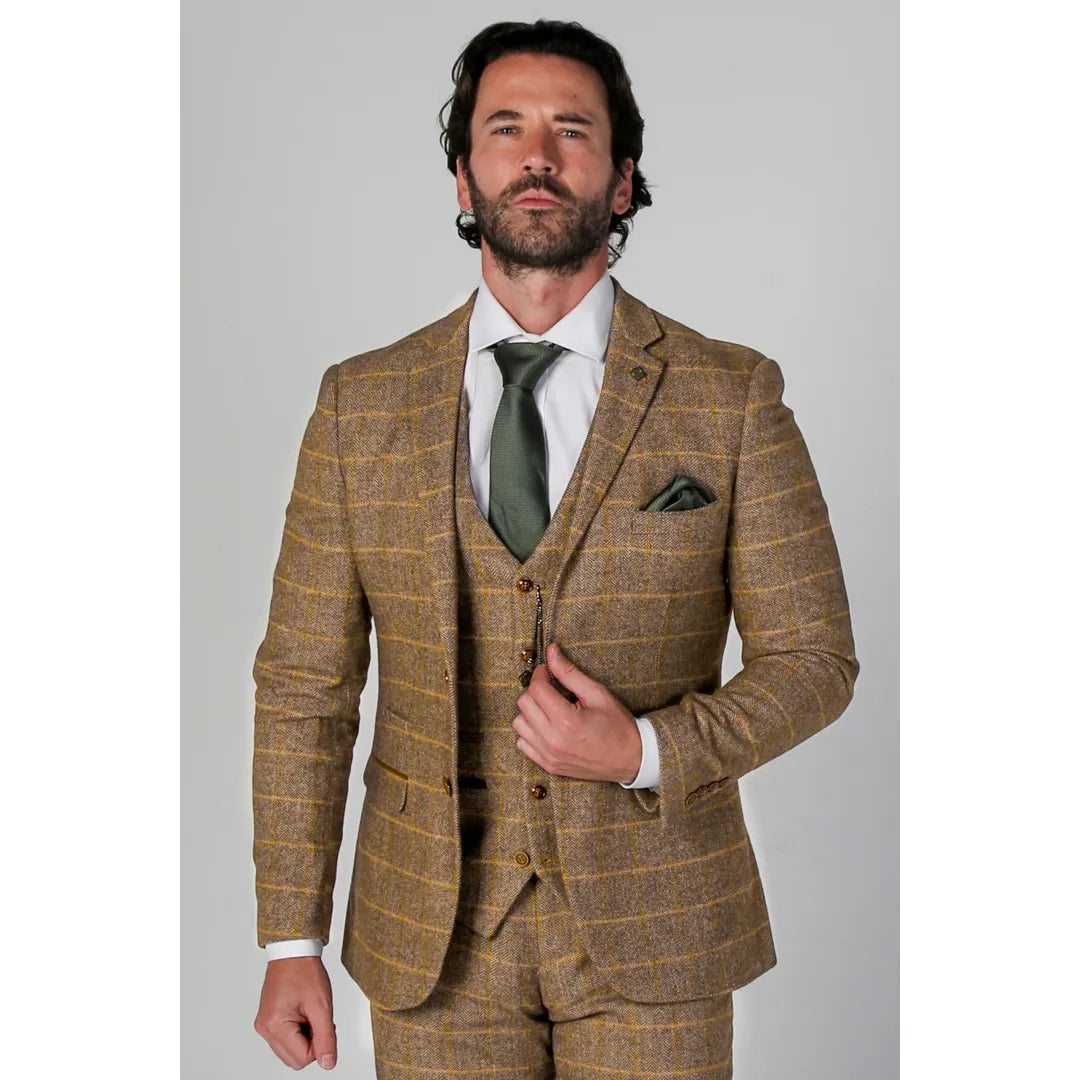 Harris - Miesten ruskea tweed-bleiseri