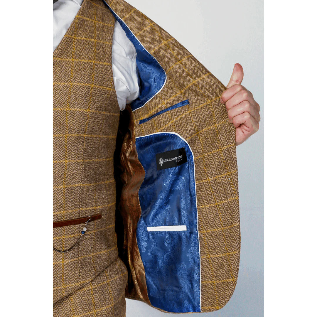 Harris - Miesten ruskea tweed-bleiseri