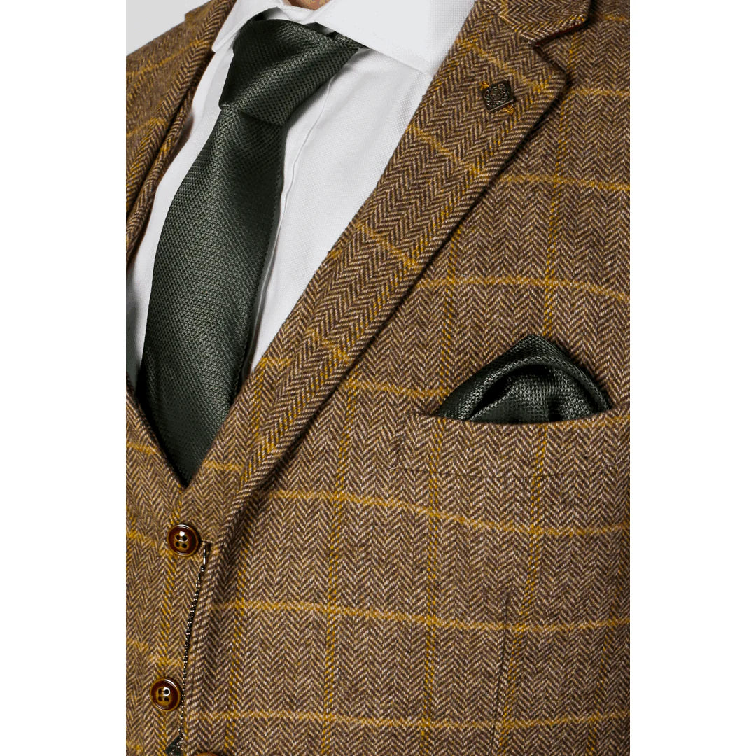 Harris - Miesten ruskea tweed-bleiseri