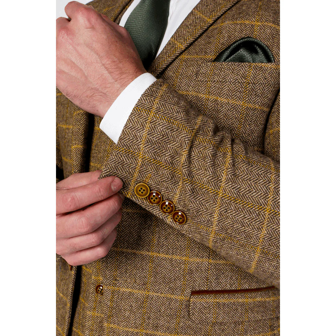 Harris - Miesten ruskea tweed-bleiseri