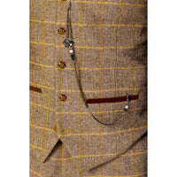 Harris - Miesten ruskea tweed-liivi