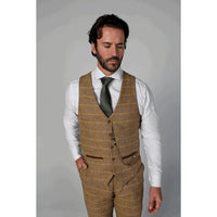 Harris - Miesten ruskea tweed-liivi
