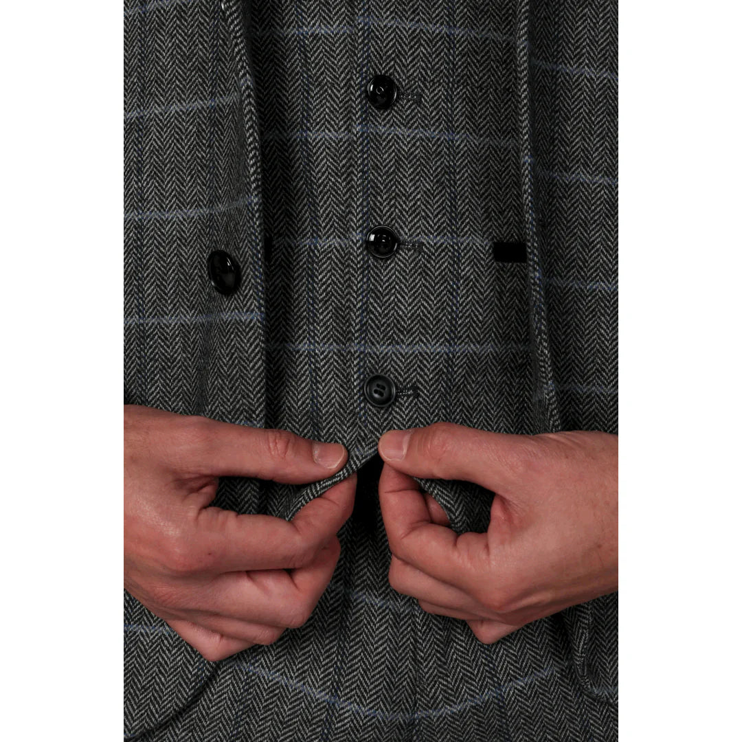 Harris - Miesten harmaa tweed-liivi