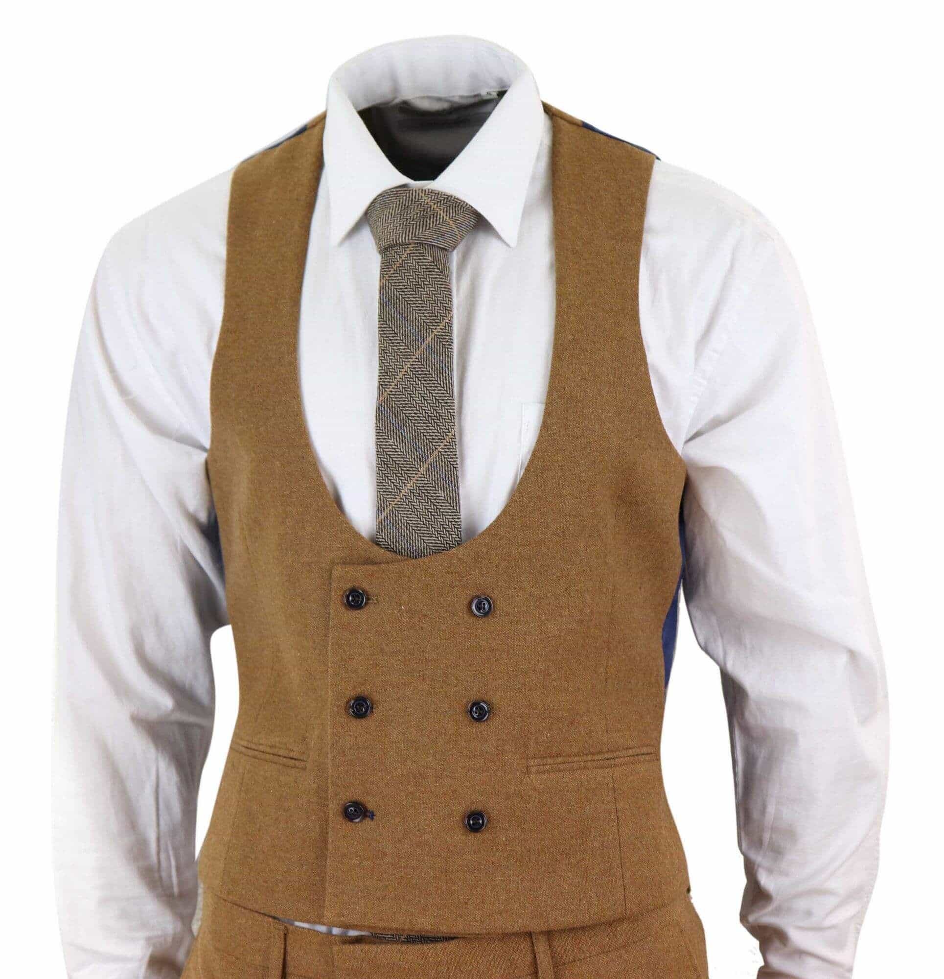 Harry Brown - Miesten ruskeanruskea villainen kolmiosainen puku