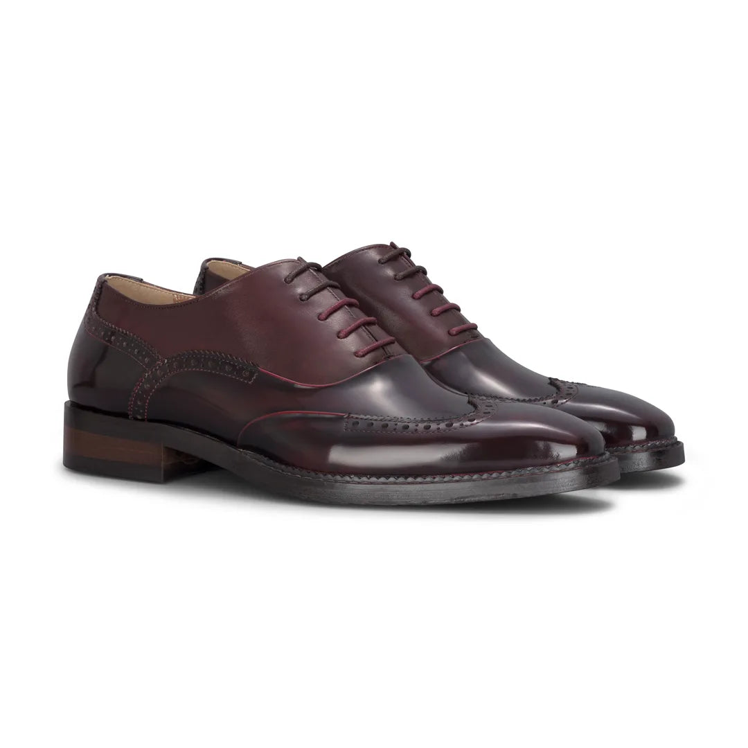 Harry - Miesten viininpunaiset lakkanahkaiset brogue-kengät