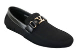 Fiorello HD0112-03 - Miesten ikoniset mustat laivastonsiniset italialaistyyliset slip-on-kengät, tyylikkäät rentoa loaferit, mokkasiinit ja ajokengät
