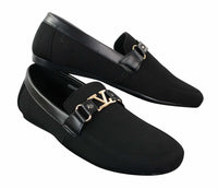 Fiorello HD0112-03 - Miesten ikoniset mustat laivastonsiniset italialaistyyliset slip-on-kengät, tyylikkäät rentoa loaferit, mokkasiinit ja ajokengät