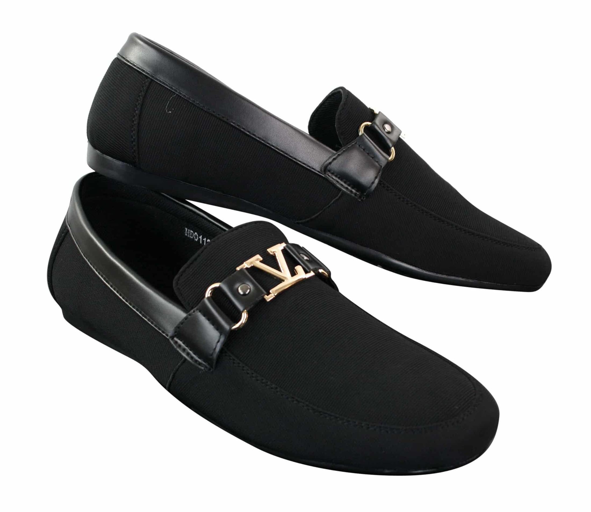 Fiorello HD0112-03 - Miesten ikoniset mustat laivastonsiniset italialaistyyliset slip-on-kengät, tyylikkäät rentoa loaferit, mokkasiinit ja ajokengät