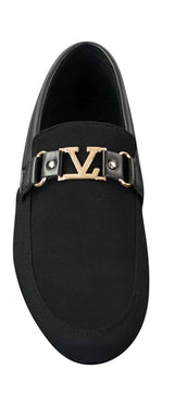 Fiorello HD0112-03 - Miesten ikoniset mustat laivastonsiniset italialaistyyliset slip-on-kengät, tyylikkäät rentoa loaferit, mokkasiinit ja ajokengät