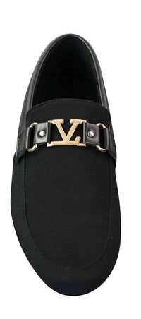 Fiorello HD0112-03 - Miesten ikoniset mustat laivastonsiniset italialaistyyliset slip-on-kengät, tyylikkäät rentoa loaferit, mokkasiinit ja ajokengät