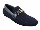 Fiorello HD0112-03 - Miesten ikoniset mustat laivastonsiniset italialaistyyliset slip-on-kengät, tyylikkäät rentoa loaferit, mokkasiinit ja ajokengät