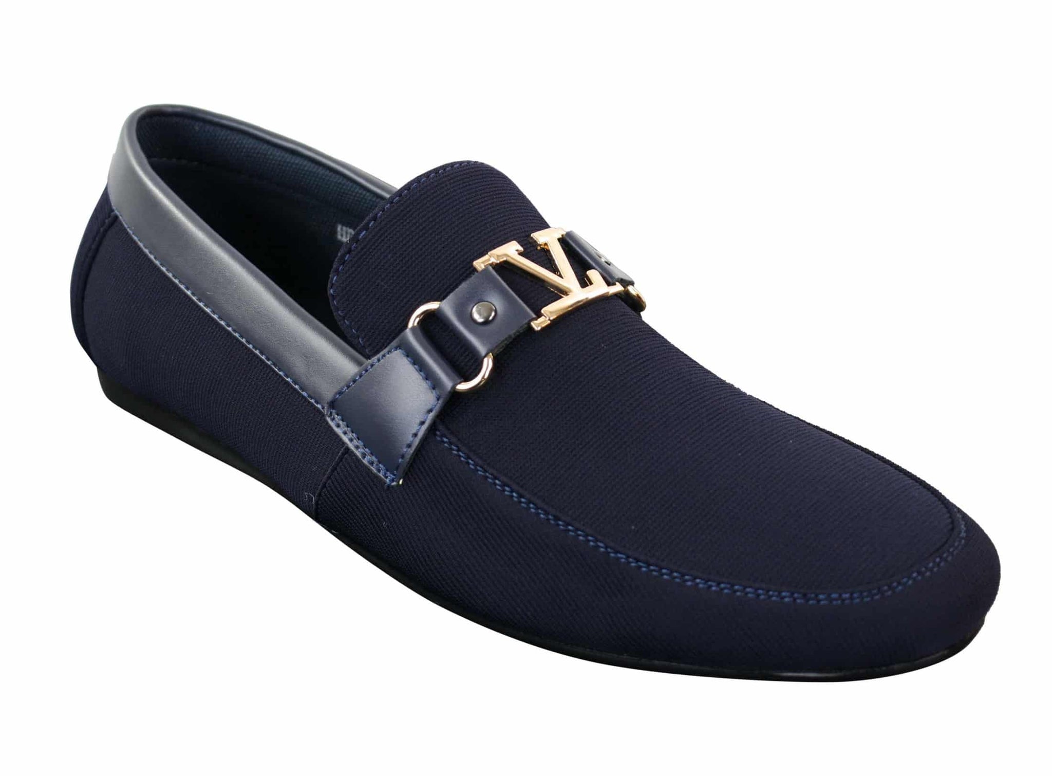 Fiorello HD0112-03 - Miesten ikoniset mustat laivastonsiniset italialaistyyliset slip-on-kengät, tyylikkäät rentoa loaferit, mokkasiinit ja ajokengät