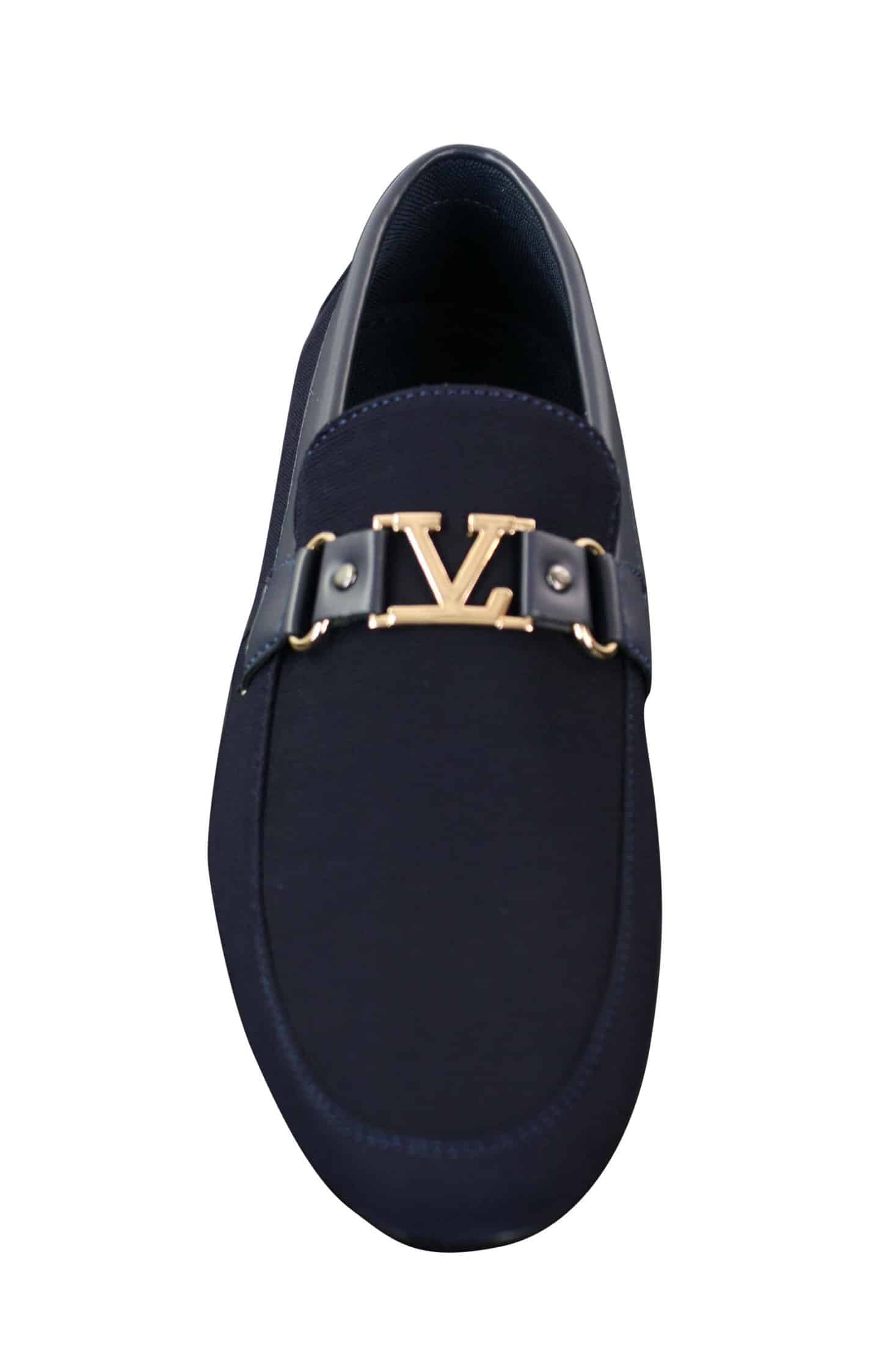 Fiorello HD0112-03 - Miesten ikoniset mustat laivastonsiniset italialaistyyliset slip-on-kengät, tyylikkäät rentoa loaferit, mokkasiinit ja ajokengät