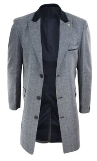 Kalanruotokuvioinen tweed-kangastakki, 3/4-tuumainen, harmaa