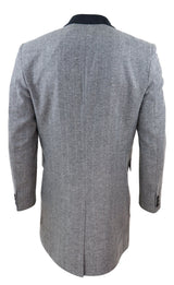 Kalanruotokuvioinen tweed-kangastakki, 3/4-tuumainen, harmaa