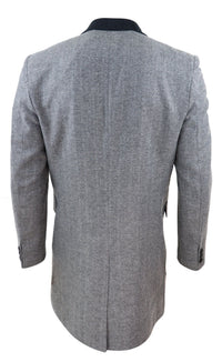 Kalanruotokuvioinen tweed-kangastakki, 3/4-tuumainen, harmaa