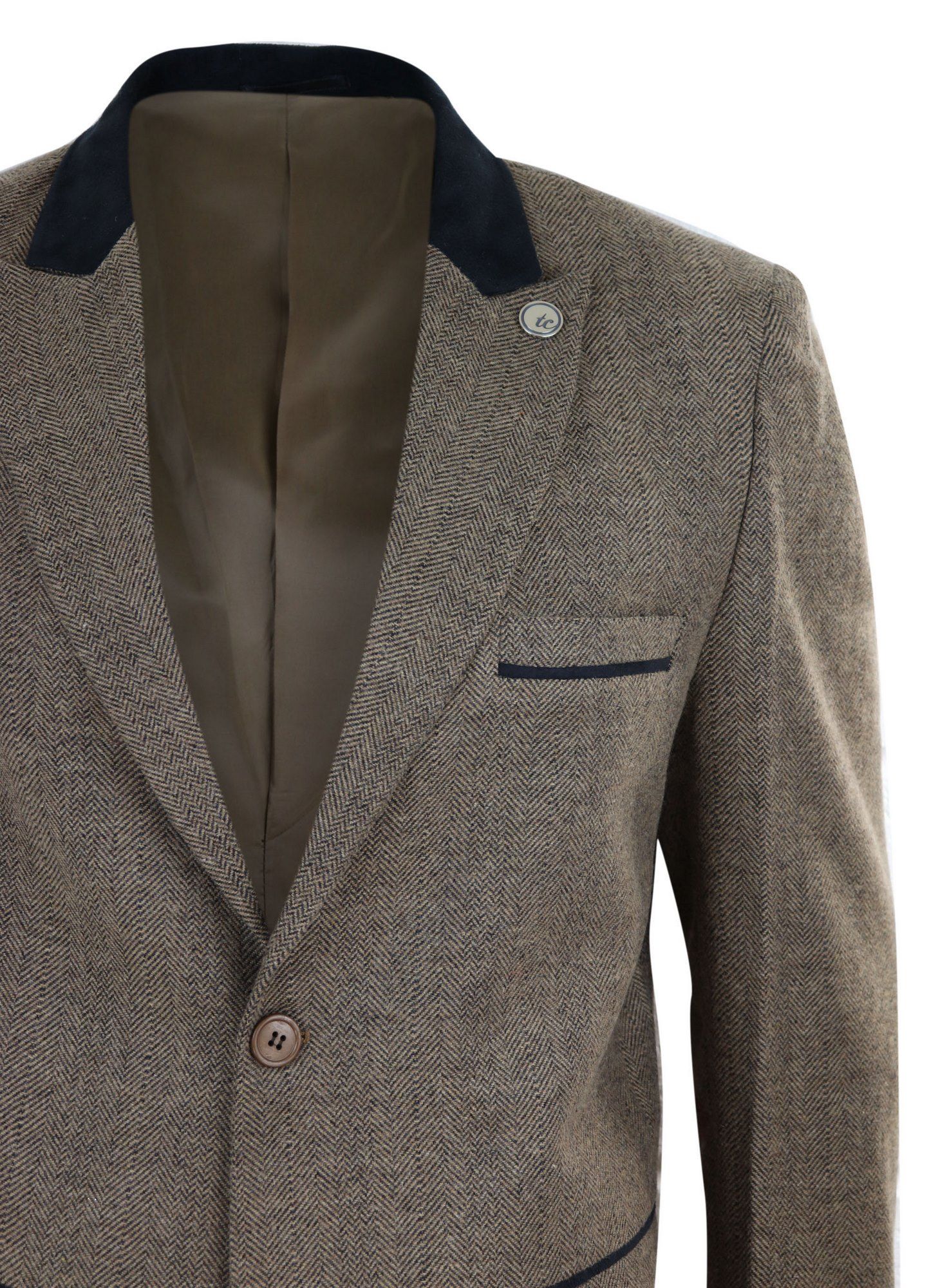 Kalanruotokuvioinen tweed-päällystakki ¾-tuumainen, tammi