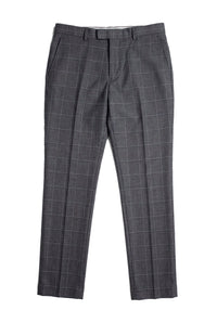 Hobbs - Miesten harmaat ruutuhousut, vintage retro, tyylikkäät häähousut