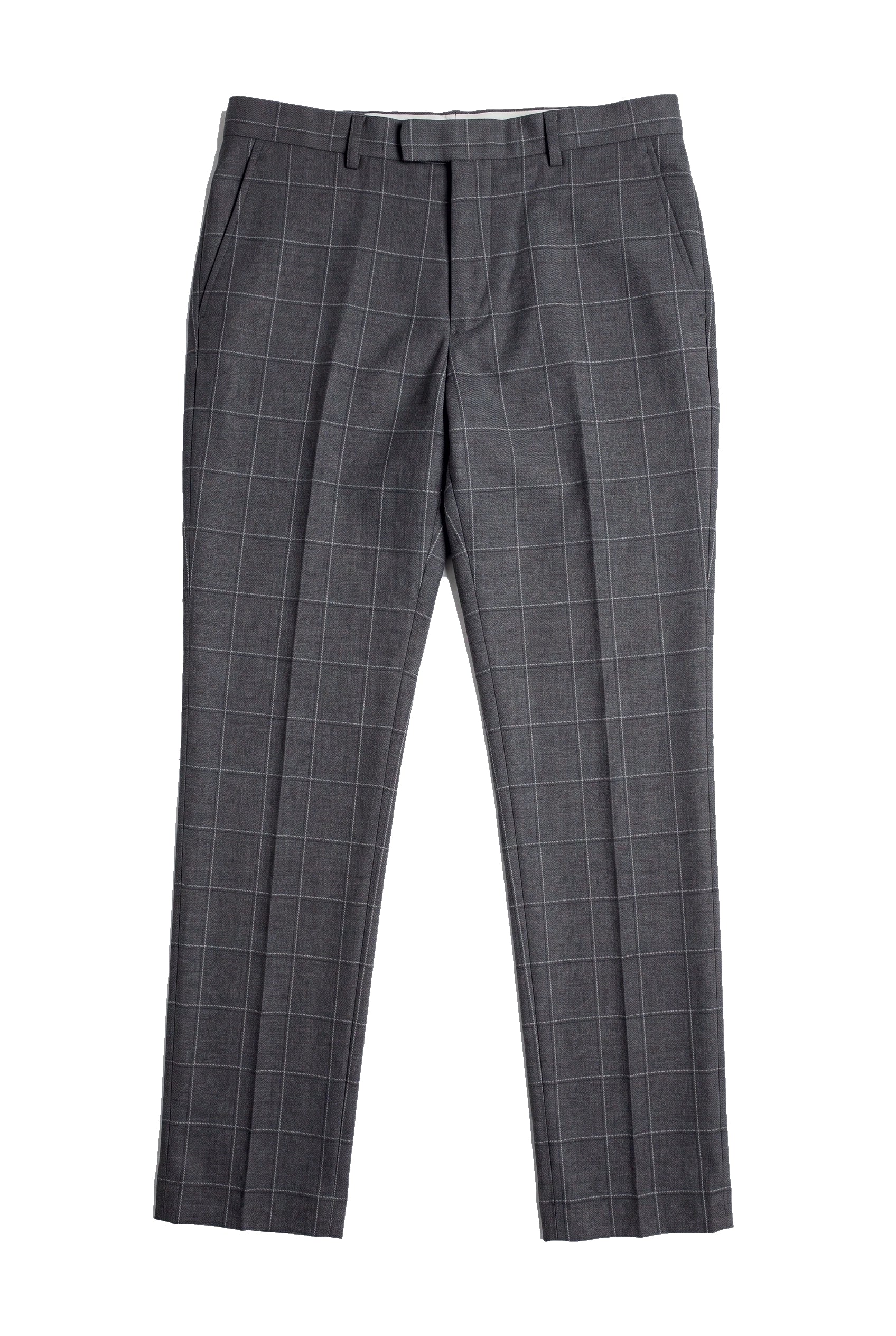 Hobbs - Miesten harmaat ruutuhousut, vintage retro, tyylikkäät häähousut