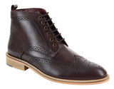 Miesten brogue-nilkkurit ruskeat