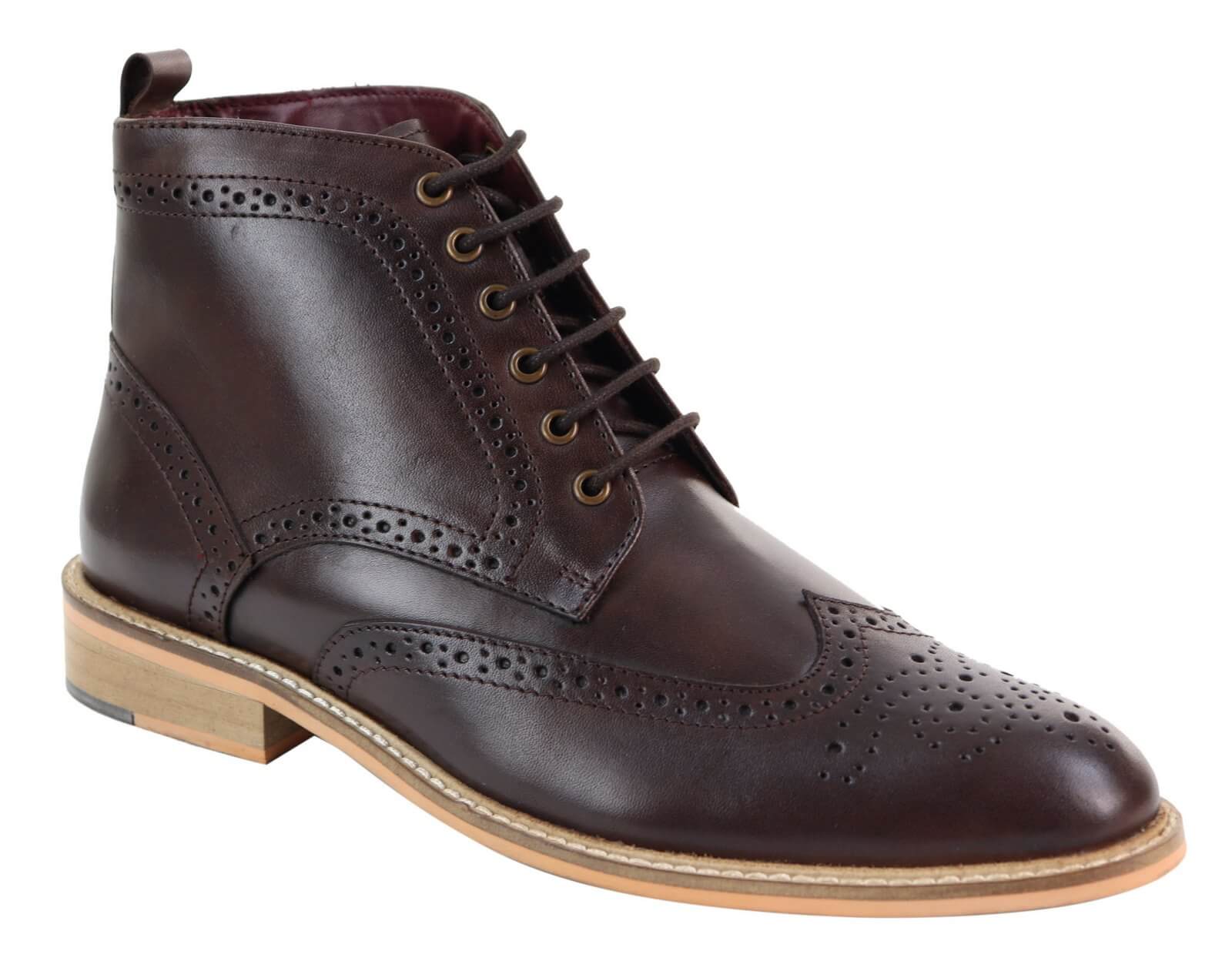 Miesten brogue-nilkkurit ruskeat