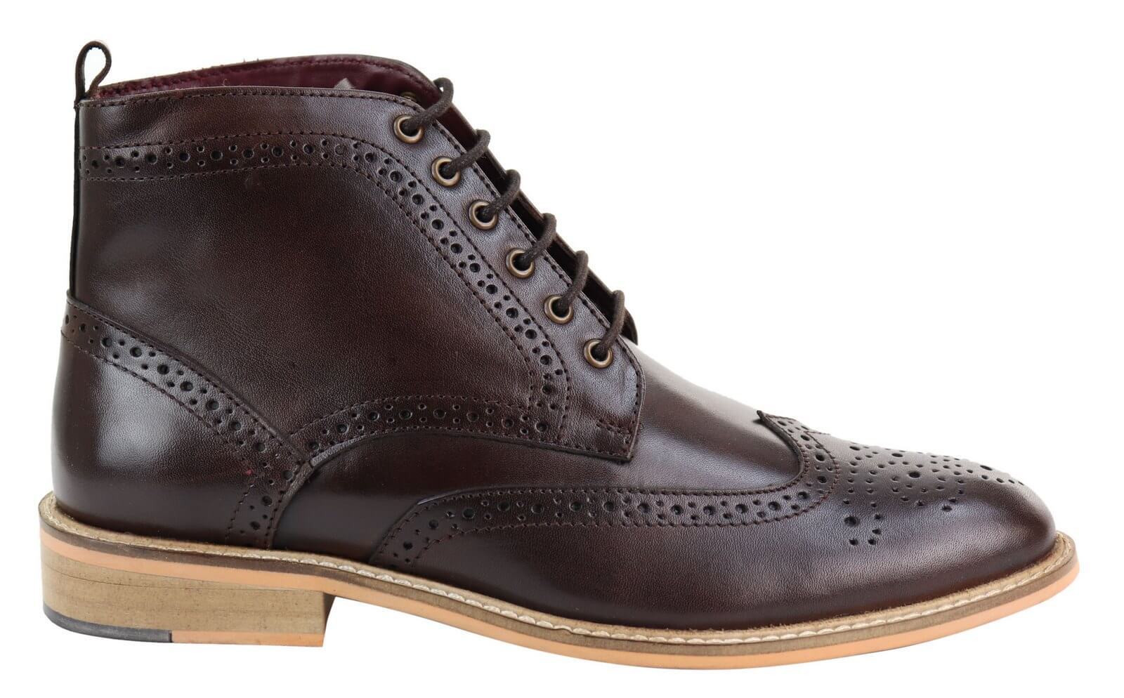 Miesten brogue-nilkkurit ruskeat