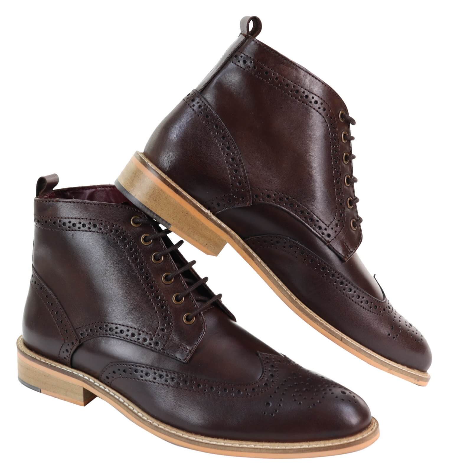 Miesten brogue-nilkkurit ruskeat